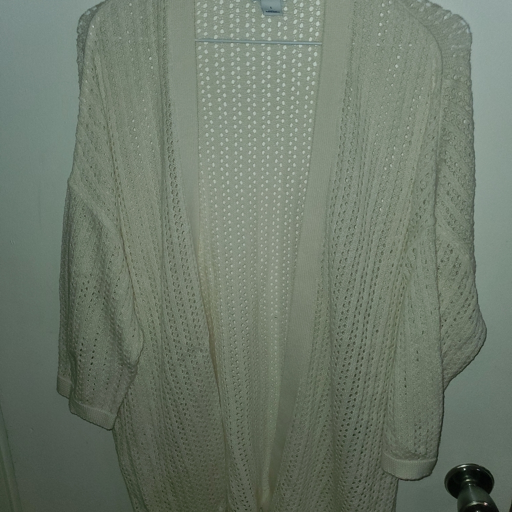 Old navy cardigan knit open ivroy large nwot